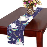 Hand drawn cute unicorn star planet Table Runner