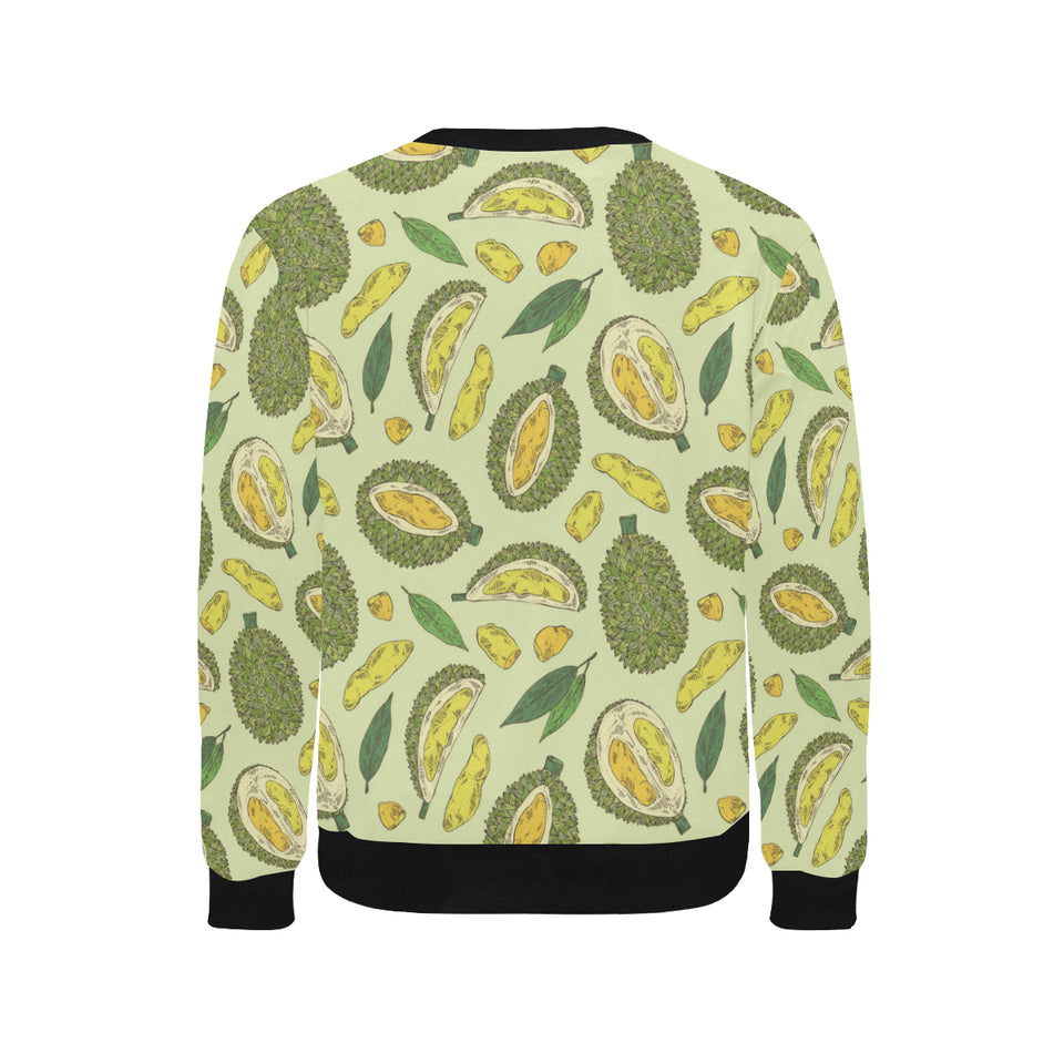 Durian leaves pattern background Men's Crew Neck Sweatshirt