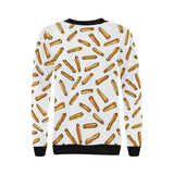 French fries potato pattern Women's Crew Neck Sweatshirt
