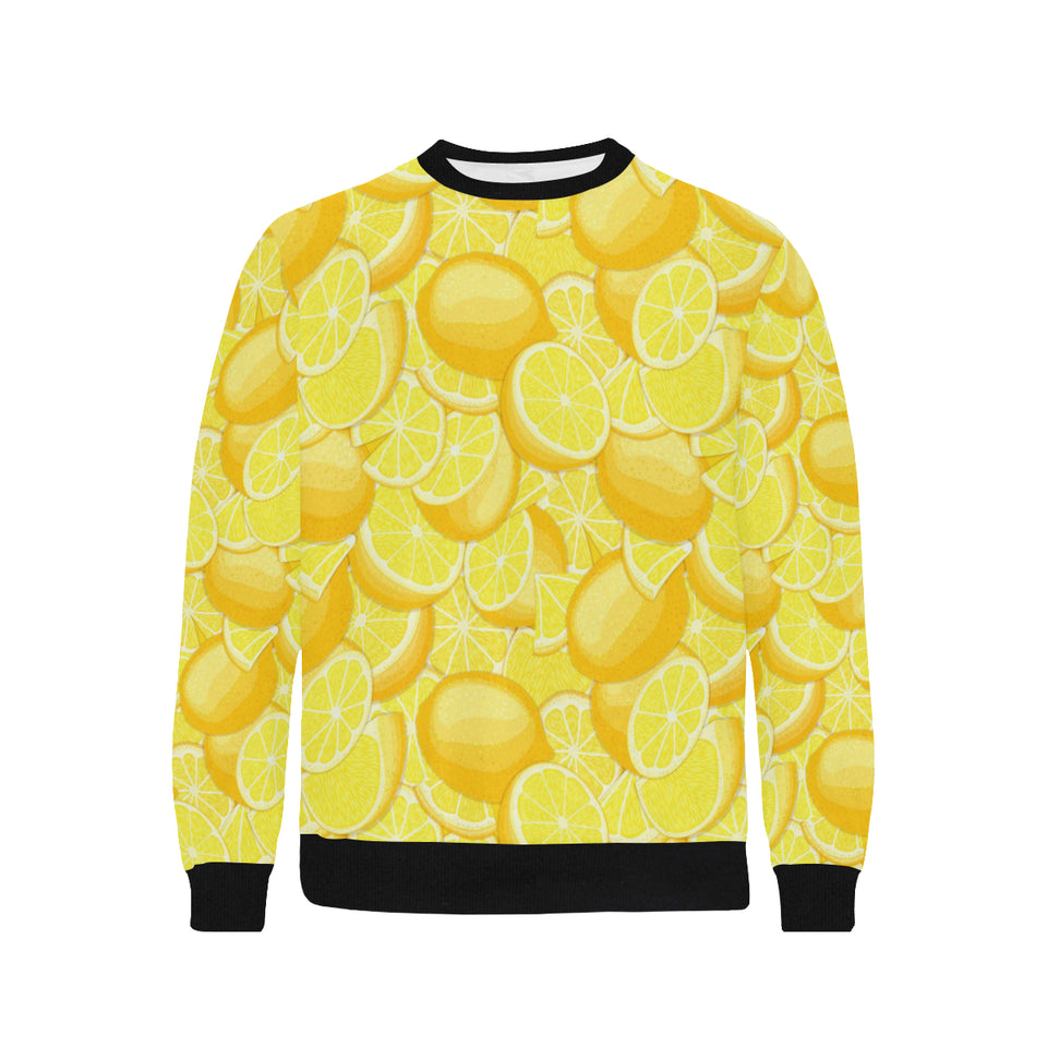 lemon pattern Men's Crew Neck Sweatshirt