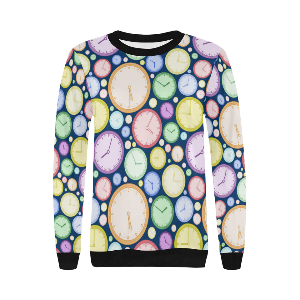 Colorful clock background Women's Crew Neck Sweatshirt