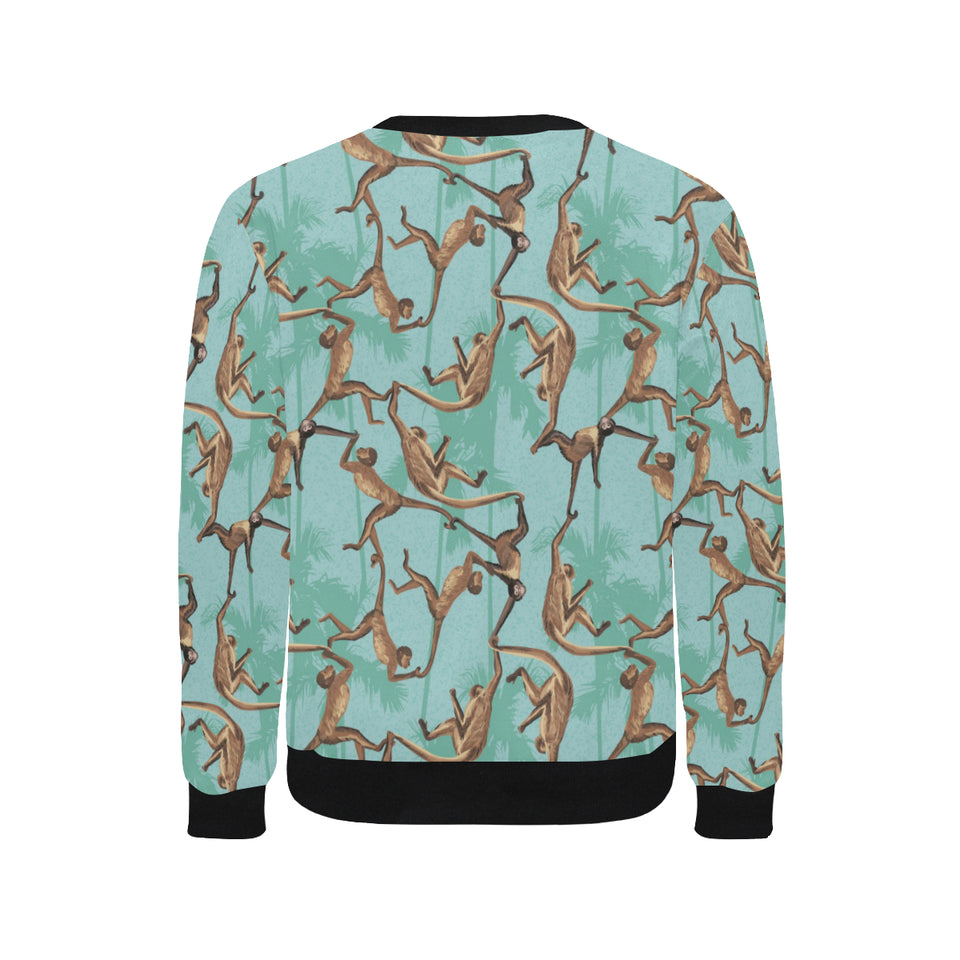 Monkey Palm tree background Men's Crew Neck Sweatshirt