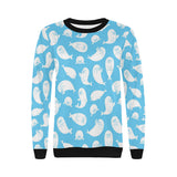 Cute white sea lion seals pattern Women's Crew Neck Sweatshirt