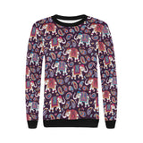 Elephant indian style ornament pattern Women's Crew Neck Sweatshirt