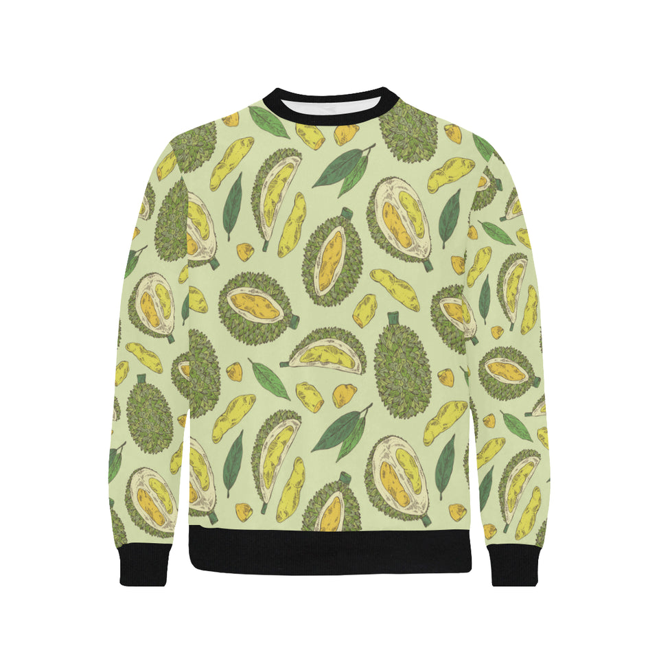 Durian leaves pattern background Men's Crew Neck Sweatshirt