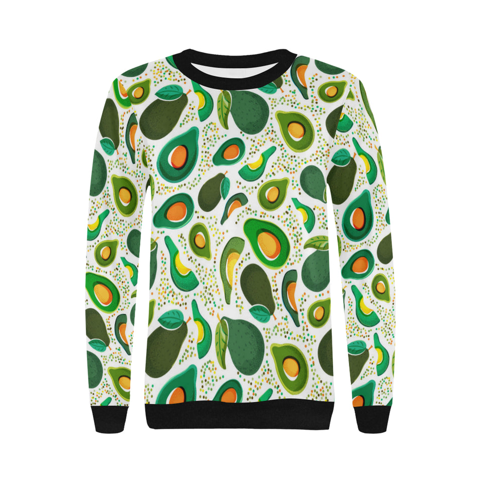 Avocado design pattern Women's Crew Neck Sweatshirt