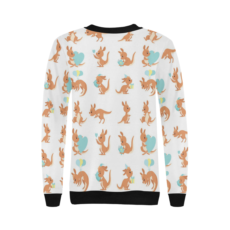 Cute Kangaroo pattern Women's Crew Neck Sweatshirt