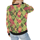Cool Geometric lime pattern Women's Crew Neck Sweatshirt