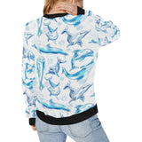 Watercolor dolphin pattern Women's Crew Neck Sweatshirt