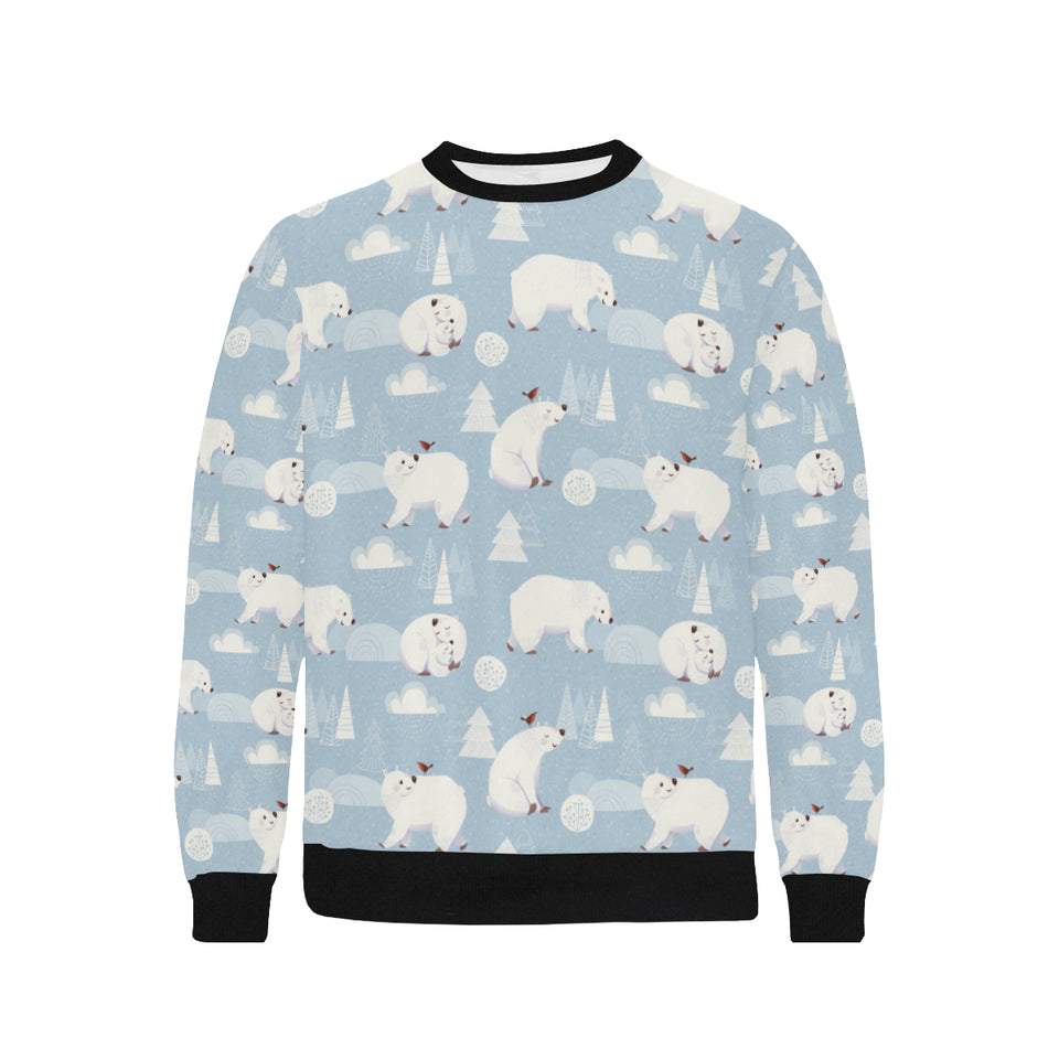 Cute polar bears Christmas decoration pattern Men's Crew Neck Sweatshirt