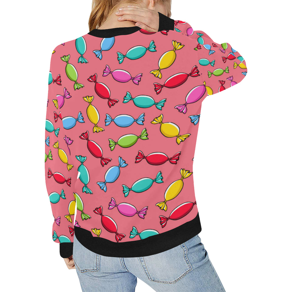 Colorful wrapped candy pattern Women's Crew Neck Sweatshirt