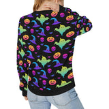 Colorful halloween background Women's Crew Neck Sweatshirt
