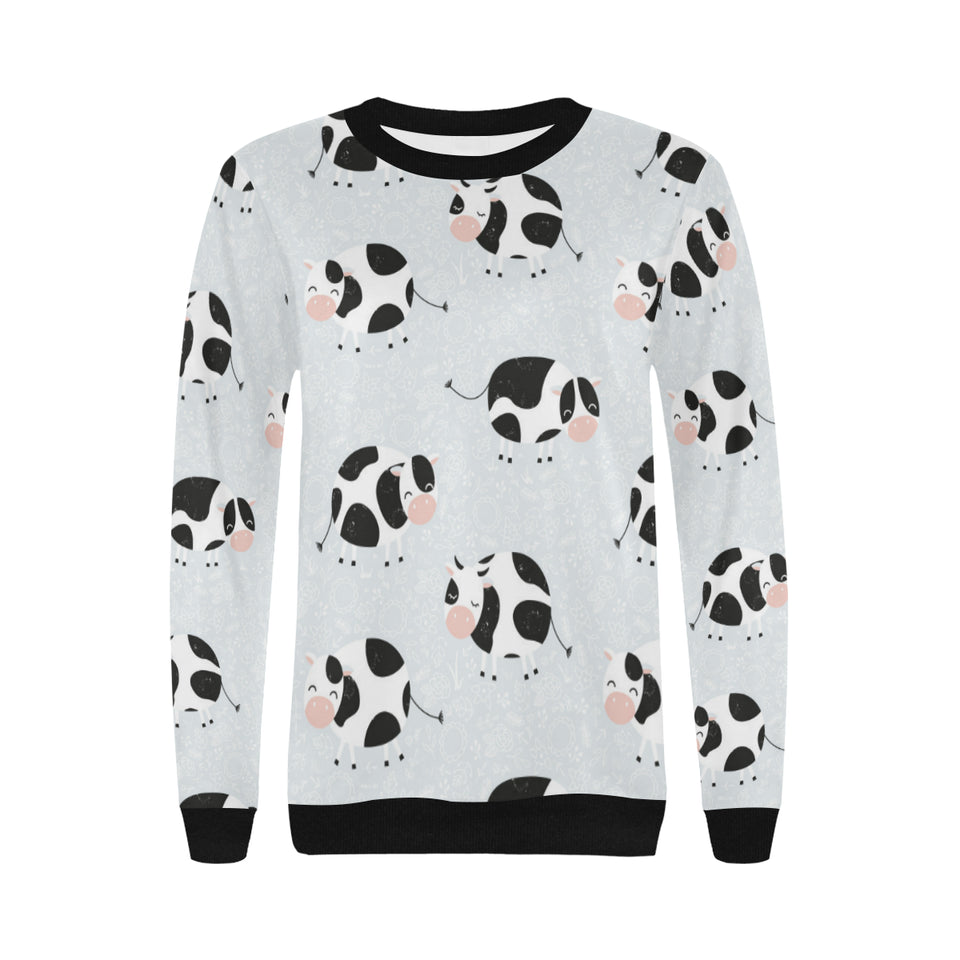 Cute cows pattern Women's Crew Neck Sweatshirt