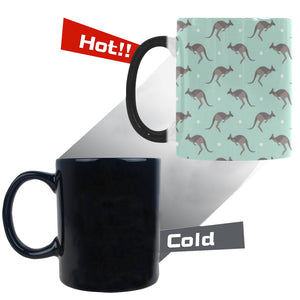 Kangaroo pattern background Morphing Mug Heat Changing Mug