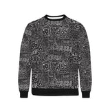 Handwritten cheese pattern Men's Crew Neck Sweatshirt