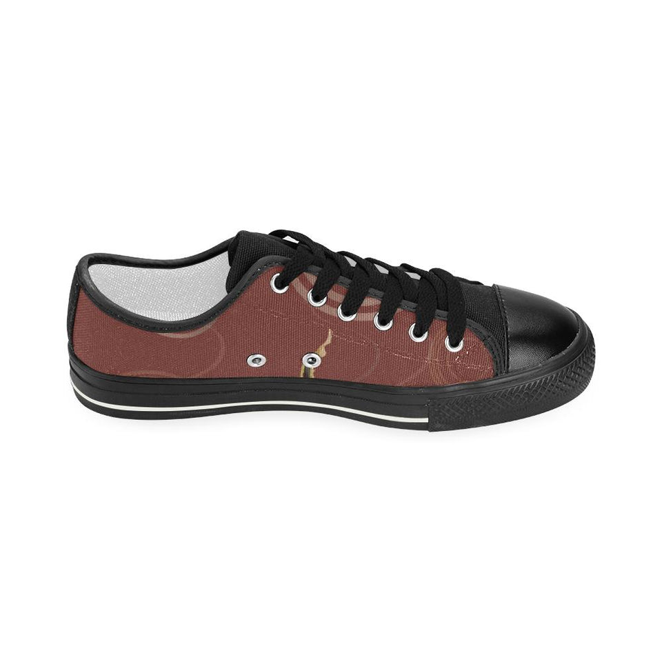 Fancy Carp red background Kids' Boys' Girls' Low Top Canvas Shoes Black