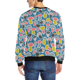 Colorful mushroom design pattern Men's Crew Neck Sweatshirt