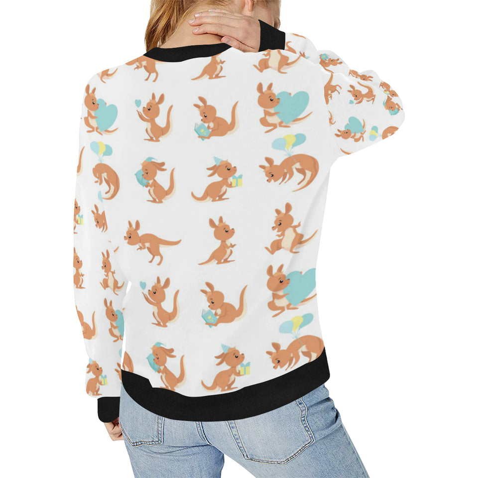 Cute Kangaroo pattern Women's Crew Neck Sweatshirt