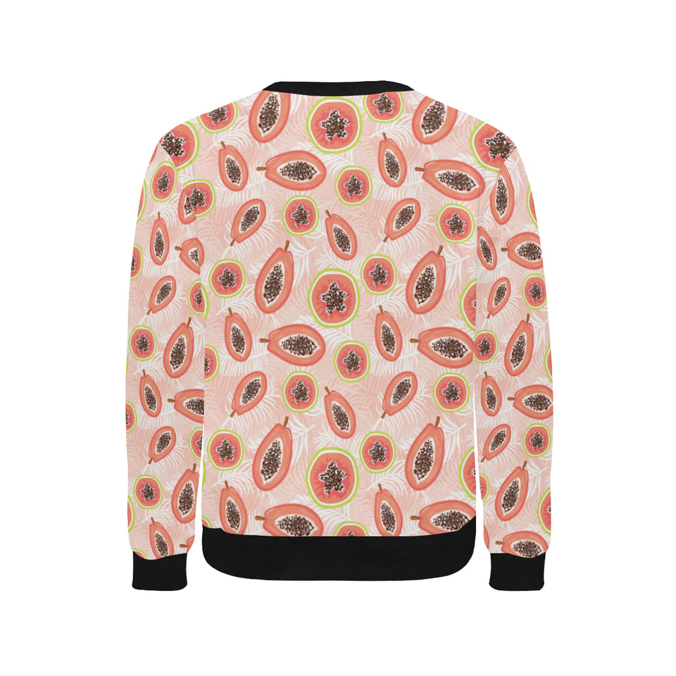 papaya leaves pattern Men's Crew Neck Sweatshirt
