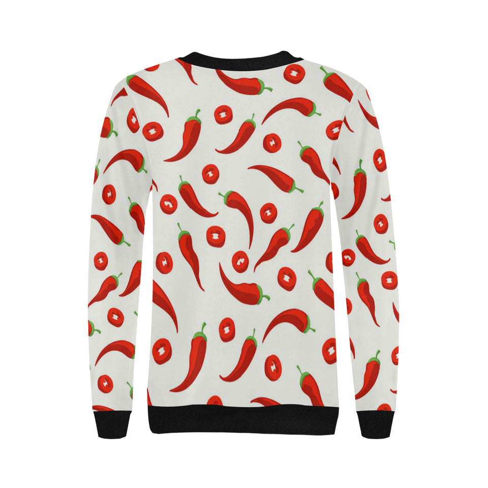 Chili pattern Women's Crew Neck Sweatshirt