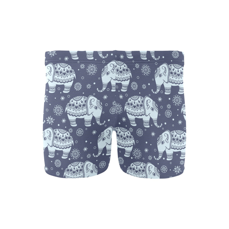 Elephant tribal design pattern Men's Swimming Trunks