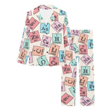 Chemistry Periodic Table Pattern Print Design 02 Women's Long Pajama Set