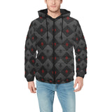 Casino Cards Suits Pattern Print Design 05 Men's Padded Hooded Jacket