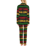 Canabis Marijuana Weed Pattern Print Design 04 Women's Long Pajama Set