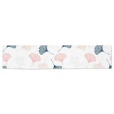 Black Gray Cream coral ginkgo leaves pattern Table Runner