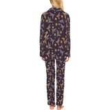 Hummingbird Pattern Print Design 04 Women's Long Pajama Set