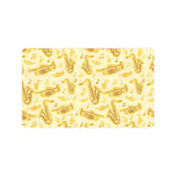 Saxophone cornet pattern yellow background Doormat