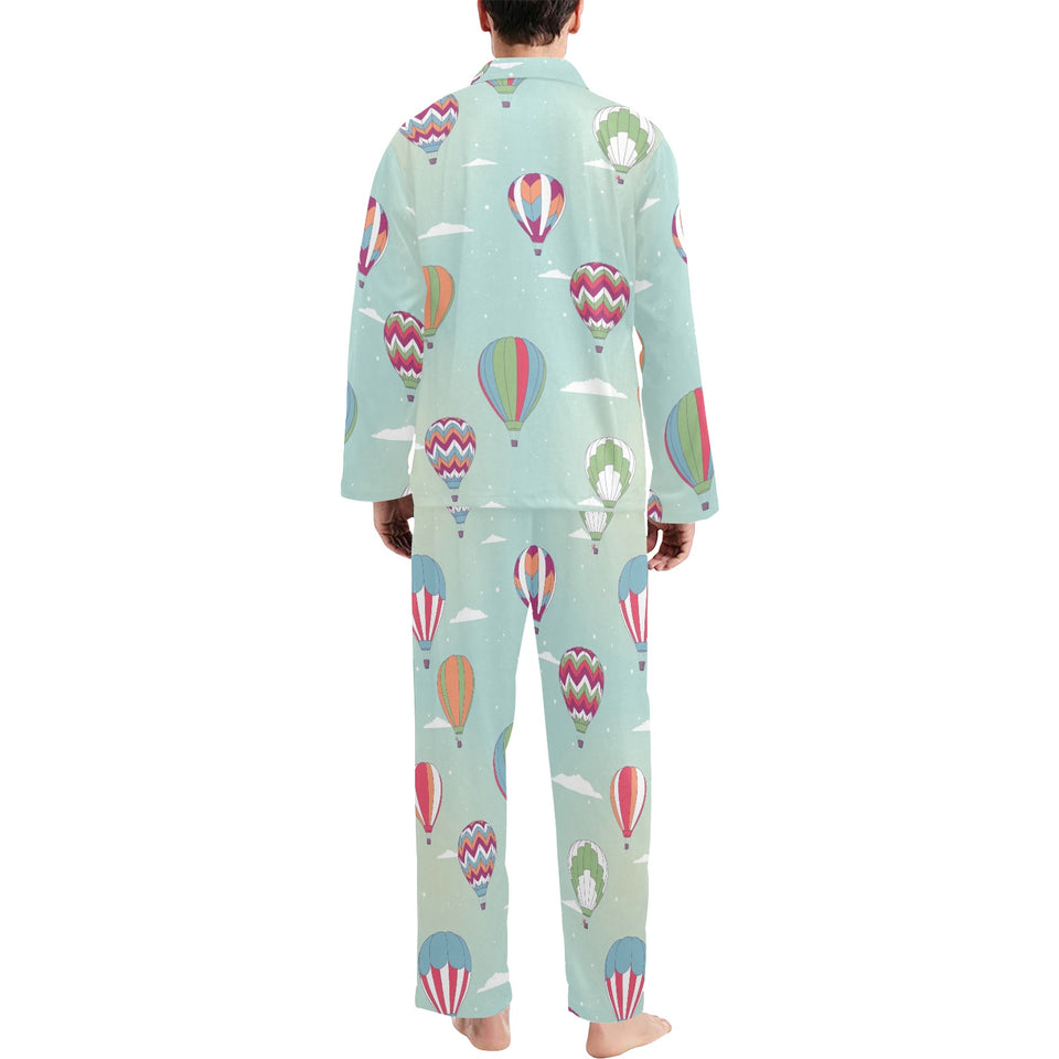 Hot Air Balloon design Pattern Men's Long Pajama Set