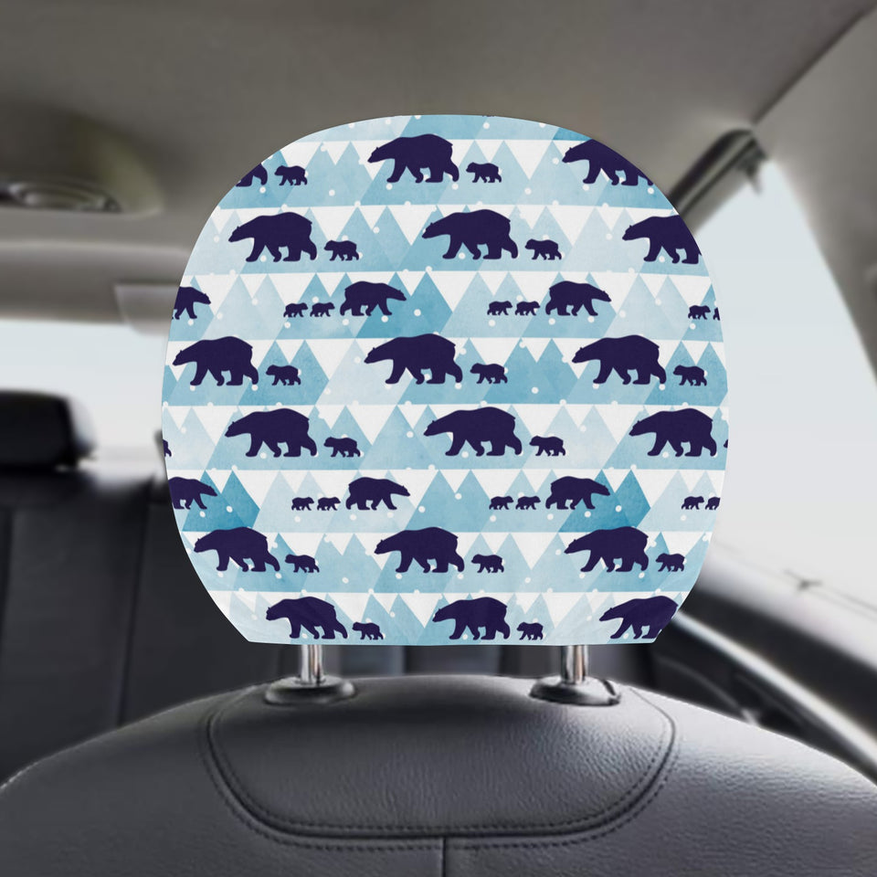 polar bear winter snow pattern Car Headrest Cover