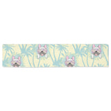 French bulldog hawaii blackground Table Runner