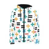 Math Pattern Print Design 05 Men's Padded Hooded Jacket