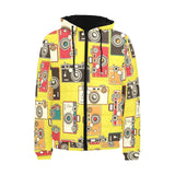 Camera Pattern Print Design 02 Men's Padded Hooded Jacket