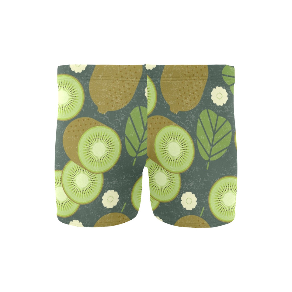 Whole sliced kiwi leave and flower Men's Swimming Trunks
