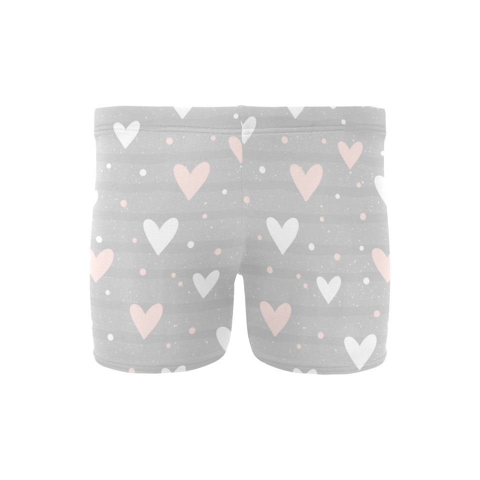 Heart pattern gray background Men's Swimming Trunks