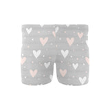 Heart pattern gray background Men's Swimming Trunks
