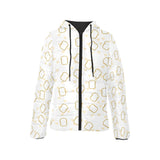 Bread Toast Pattern Print Design 01 Women's Padded Hooded Jacket
