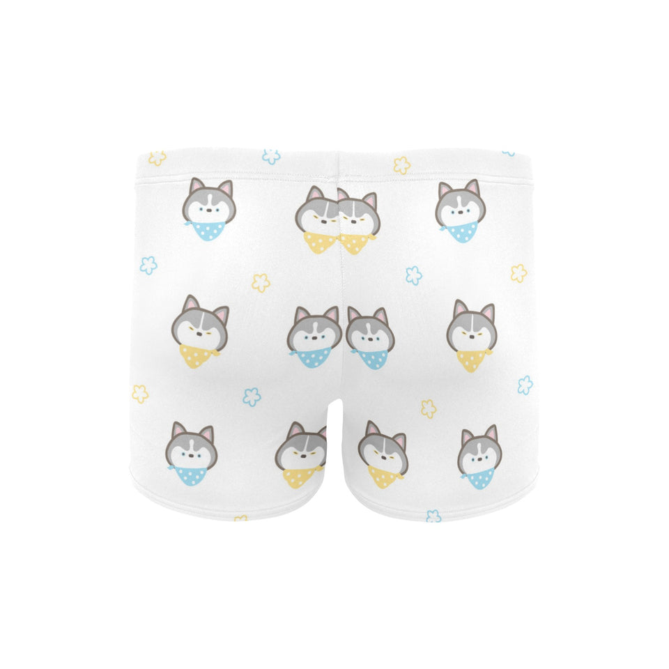 Cute Siberian Husky pattern Men's Swimming Trunks