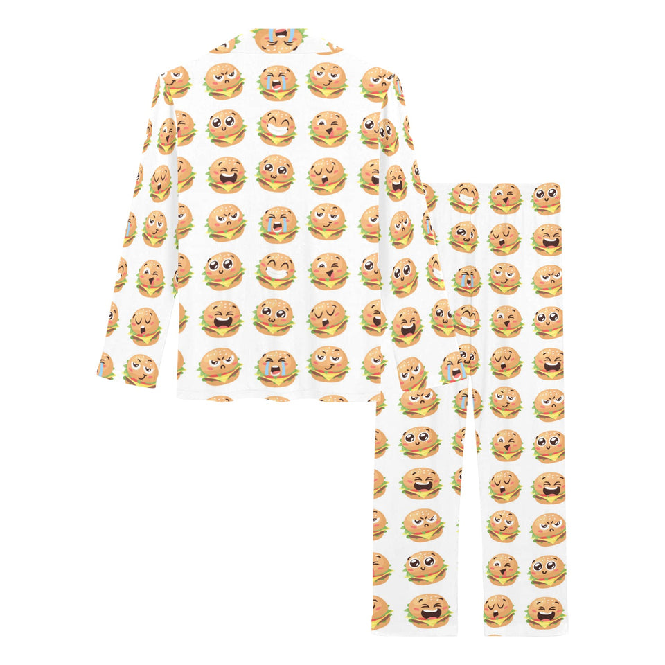 Hamburger Pattern Print Design 04 Women's Long Pajama Set