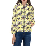 Ostrich Pattern Print Design 04 Women's Padded Hooded Jacket