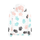 Dog Paws Pattern Print Design 04 Men's Padded Hooded Jacket
