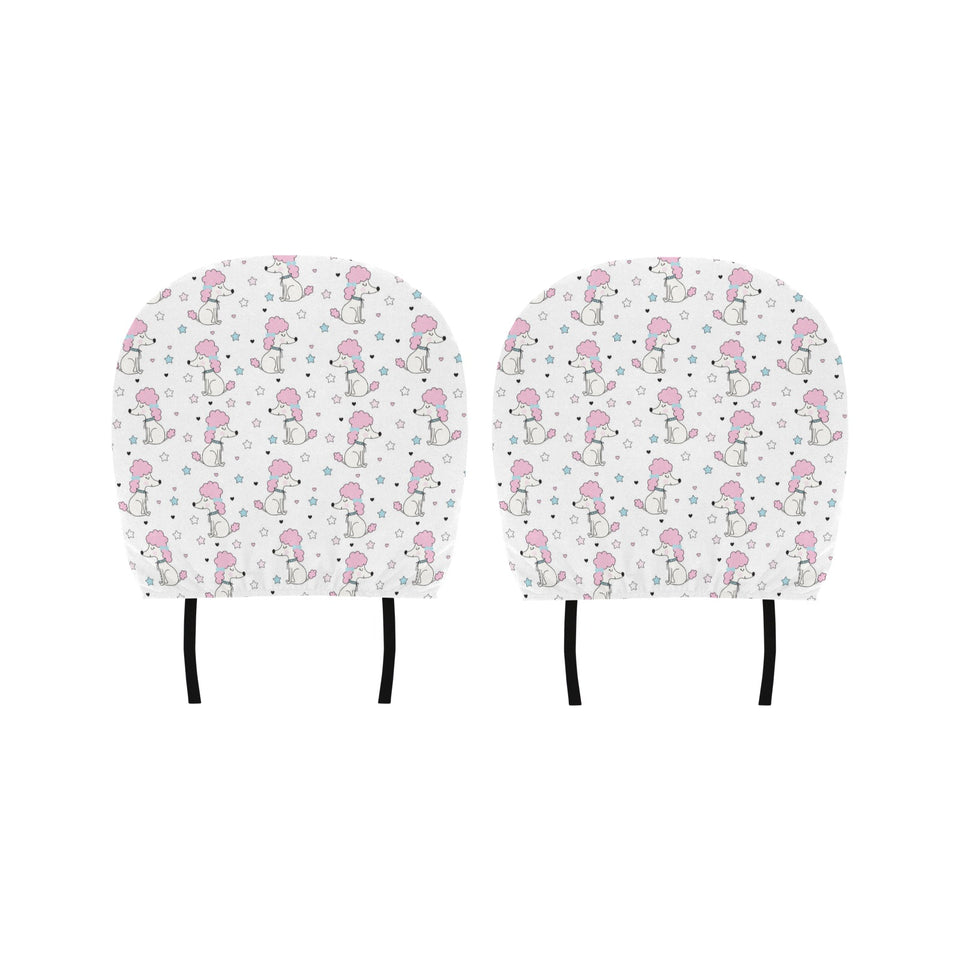 Cute poodle dog star pattern Car Headrest Cover