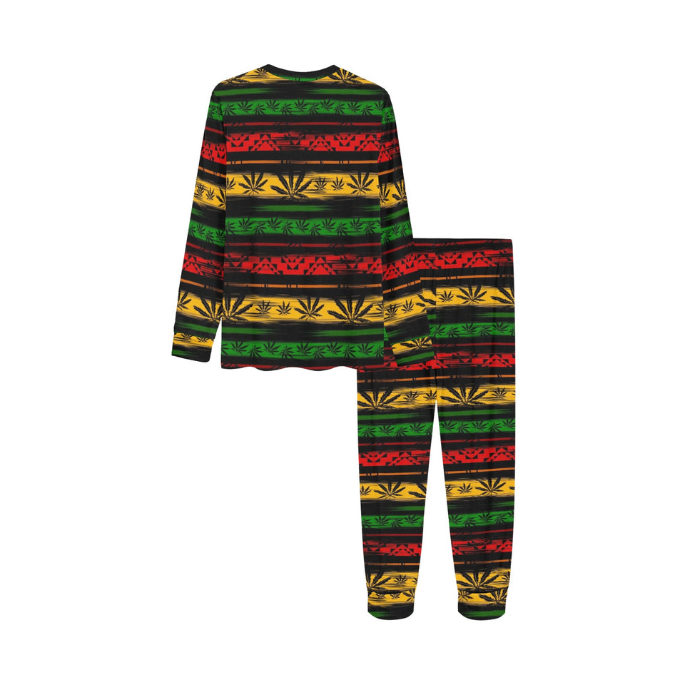 Canabis Marijuana Weed Pattern Print Design 04 Kids' Boys' Girls' All Over Print Pajama Set