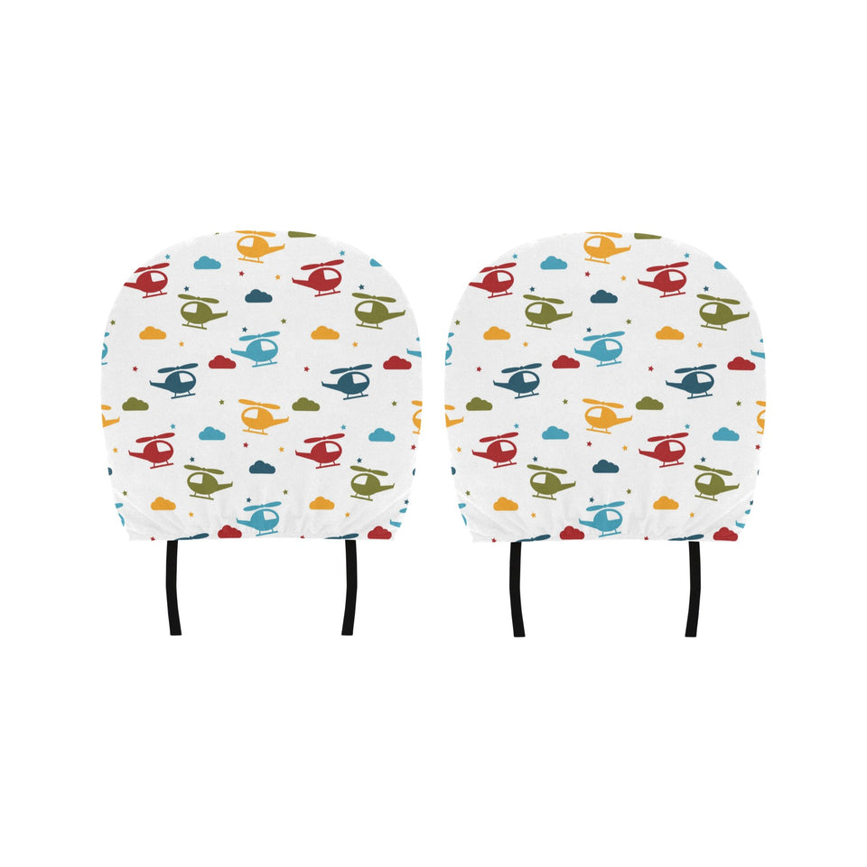 Colorful helicopter pattern Car Headrest Cover