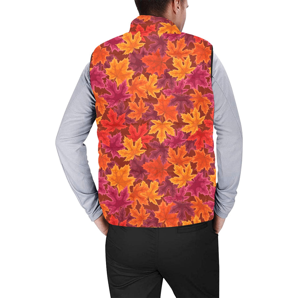 Autumn maple leaf pattern Men's Padded Vest