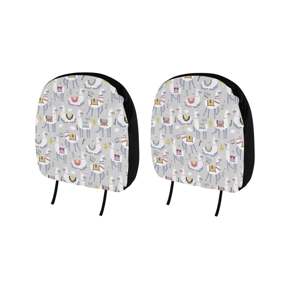 Cute Llama Alpaca pattern Car Headrest Cover