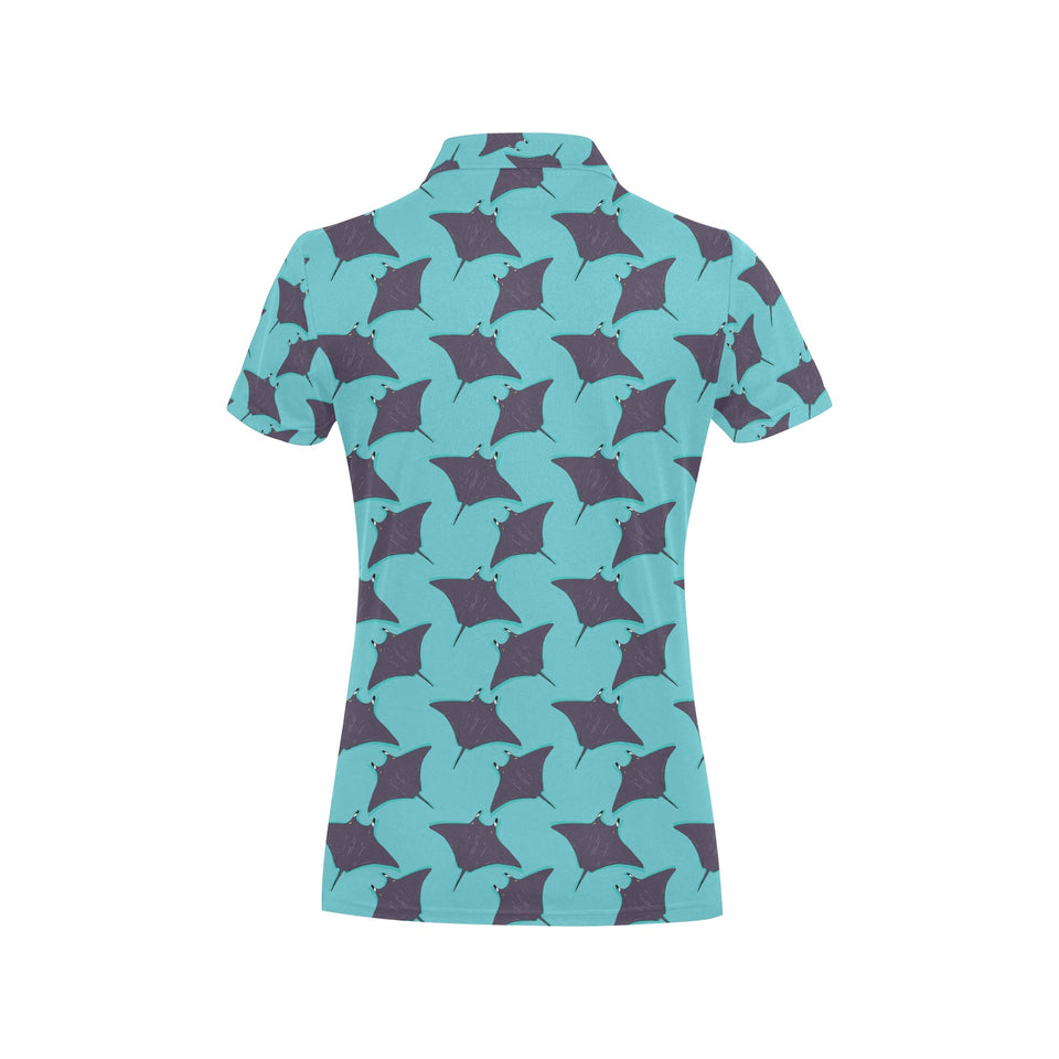 Stingray Pattern Print Design 02 Women's All Over Print Polo Shirt